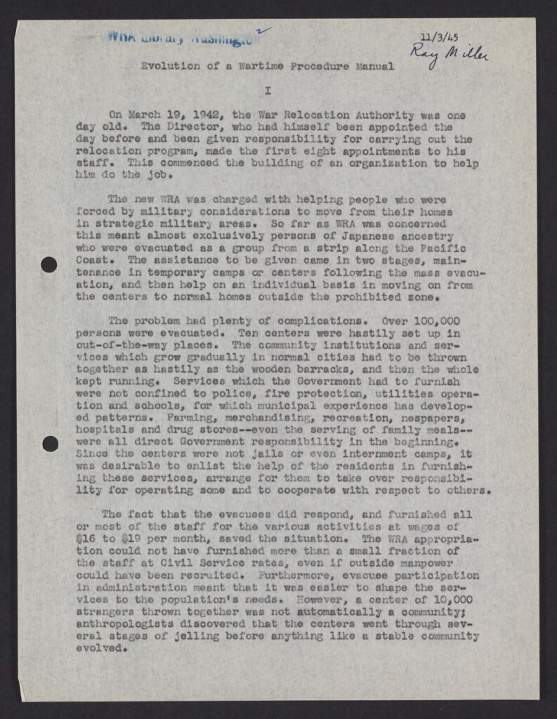 Page of a typewritten report.