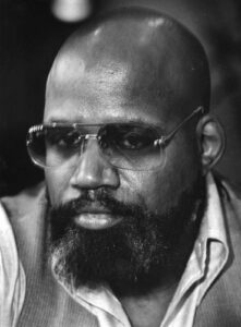 Closeup view of Dr. Harry Edwards at University Hilton. Photo dated: June 12, 1984.